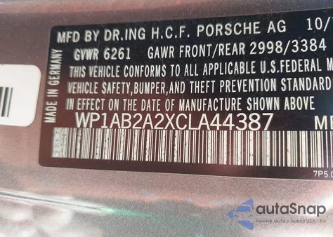 2012 Porsche Cayenne S from USA, damaged, VIN WP1AB2A2XCLA44387